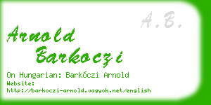 arnold barkoczi business card