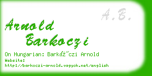 arnold barkoczi business card